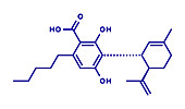 Cannabidiolic acid cannabinoid molecule, illustration