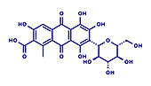 Carminic acid pigment molecule, illustration