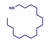Cetyl alcohol molecule, illustration