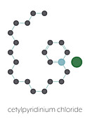 Cetylpyridinium chloride antiseptic molecule, illustration