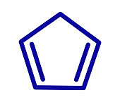 Cyclopentadiene molecule, illustration