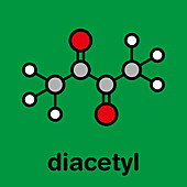 Diacetyl molecule, illustration