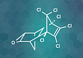 Dieldrin pesticide molecule, illustration