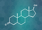Dihydrotestosterone hormone molecule, illustration