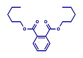 Di-n-pentyl phthalate plasticizer molecule, illustration