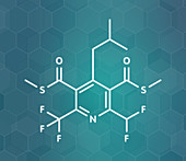 Dithiopyr preemergent herbicide molecule, illustration