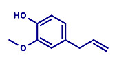 Eugenol herbal essential oil molecule, illustration