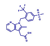 Fevipiprant asthma drug molecule, illustration