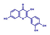 Fisetin plant polyphenol molecule, illustration