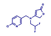 Flupyradifurone insecticide molecule, illustration