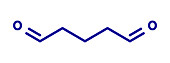 Glutaraldehyde disinfectant molecule, illustration