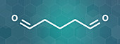 Glutaraldehyde disinfectant molecule, illustration