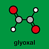 Glyoxal dialdehyde molecule, illustration