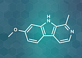 Harmine alkaloid molecule, illustration