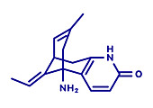 Huperzine A alkaloid molecule, illustration