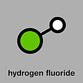 Hydrogen fluoride molecule, illustration