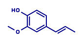 Isoeugenol fragrance molecule, illustration