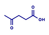 Levulinic acid molecule, illustration