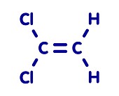 1, 1-dichloroethene molecule, illustration
