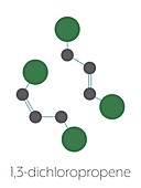 1, 3-dichloropropene pesticide molecule, illustration