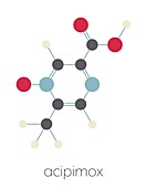 Acipimox hypertriglyceridemia drug molecule, illustration