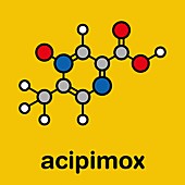Acipimox hypertriglyceridemia drug molecule, illustration