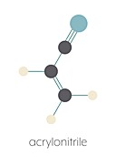 Acrylonitrile molecule, illustration
