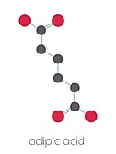 Adipic acid nylon building block molecule, illustration
