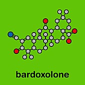 Bardoxolone drug molecule, illustration