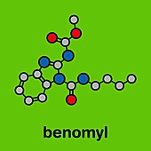 Benomyl fungicide molecule, illustration