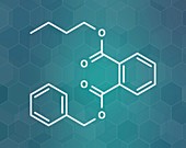 Benzyl butyl phthalate molecule, illustration