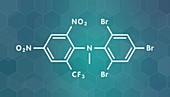 Bromethalin rodenticide molecule, illustration