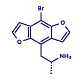 Bromo-dragonFLY hallucinogenic drug molecule, illustration