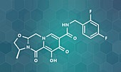 Cabotegravir HIV drug molecule, illustration