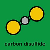 Carbon disulfide molecule, illustration