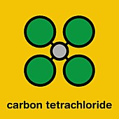 Carbon tetrachloride solvent molecule, illustration