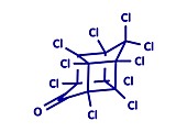 Chlordecone pesticide molecule, illustration