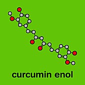 Curcumin turmeric spice molecule, illustration