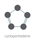 Cyclopentadiene molecule, illustration