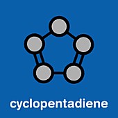 Cyclopentadiene molecule, illustration