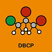 Dibromochloropropane soil fumigant molecule, illustration