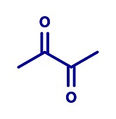 Diacetyl molecule, illustration