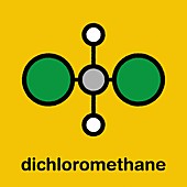 Dichloromethane solvent molecule, illustration