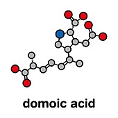 Domoic acid algae poison molecule, illustration