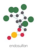 Endosulfan insecticide molecule, illustration