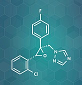 Epoxiconazole pesticide molecule, illustration