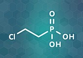 Ethephon plant growth regulator molecule, illustration