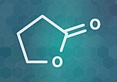 Gamma-butyrolactone solvent molecule, illustration