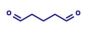 Glutaraldehyde disinfectant molecule, illustration