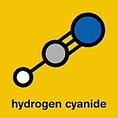 Hydrogen cyanide poison molecule, illustration